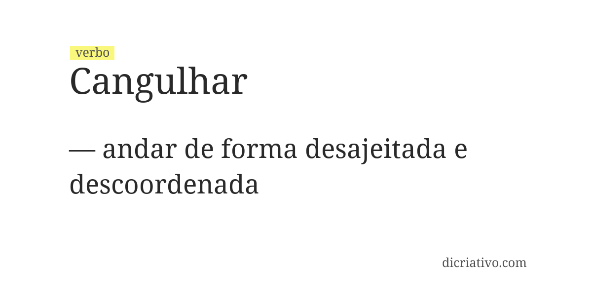 Significado de cangulhar
