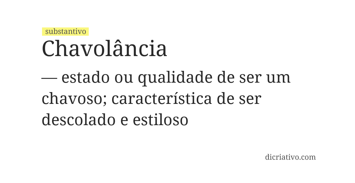 Significado de chavolância