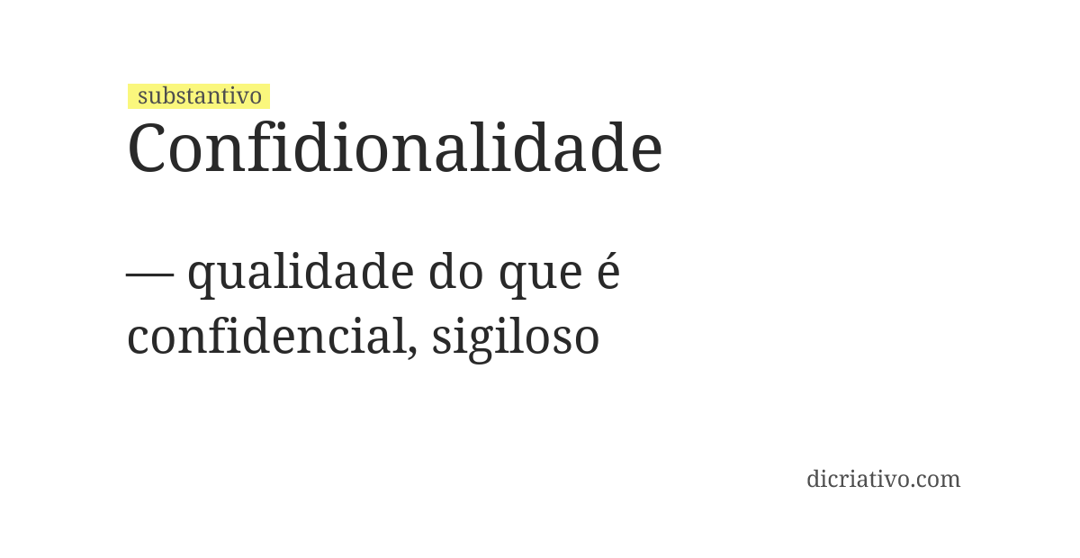 Significado de confidionalidade