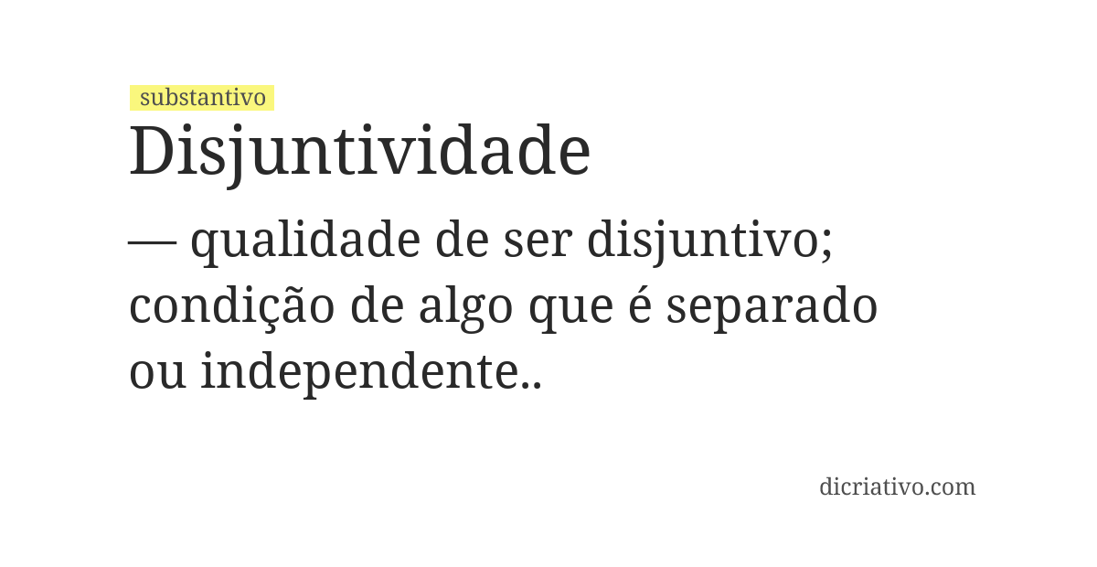 Significado de disjuntividade