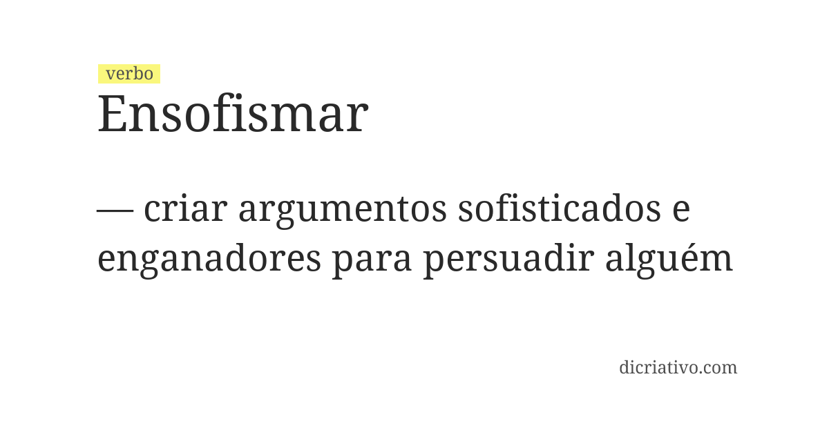 Significado de ensofismar