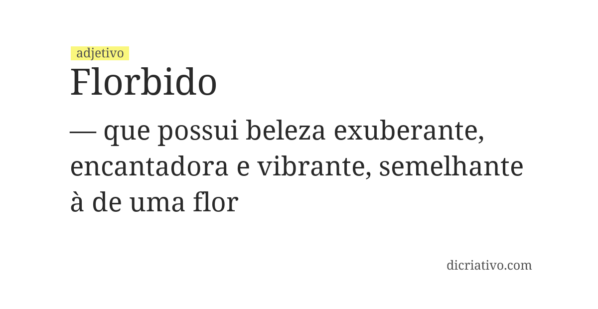 Significado de florbido