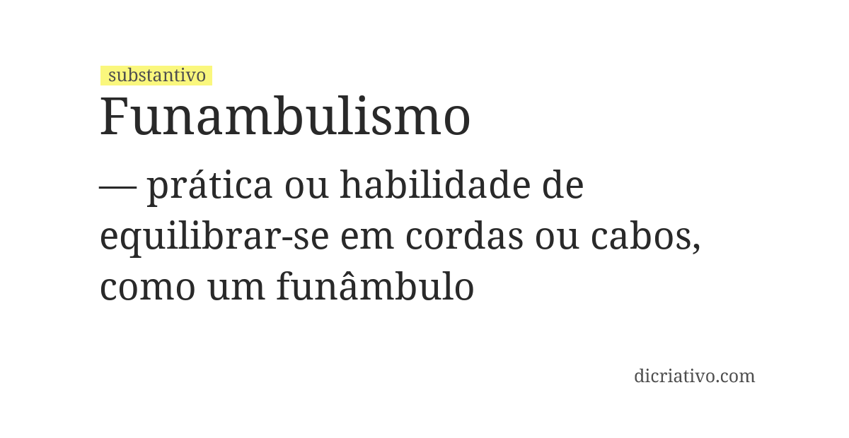 Significado de funambulismo