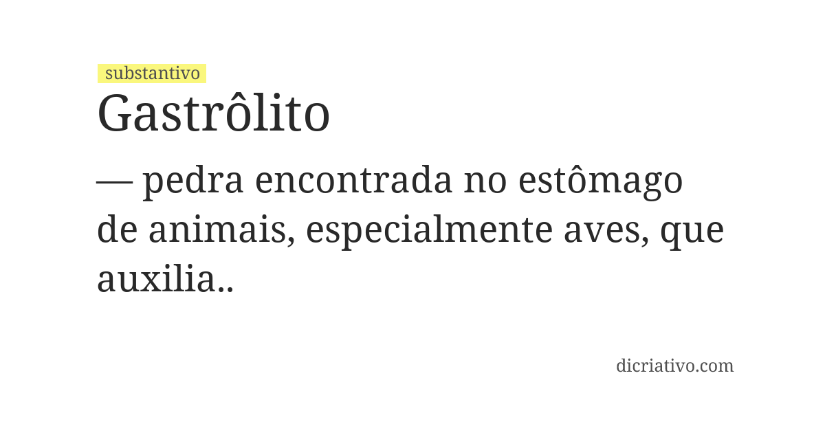 Significado de gastrôlito