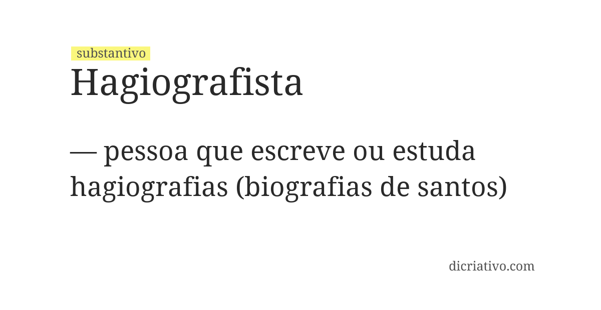 Significado de hagiografista