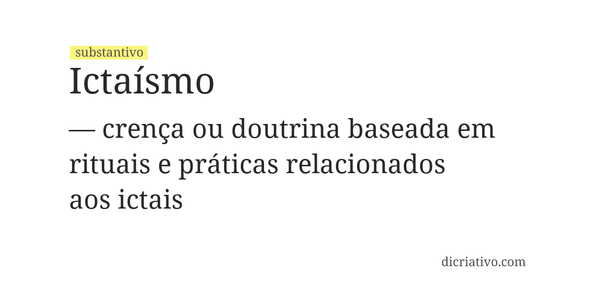 Significado de ictaísmo