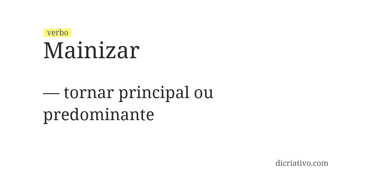 Significado de mainizar