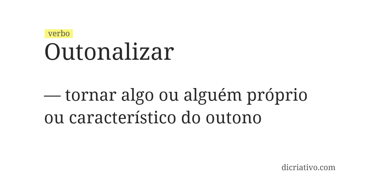 Significado de outonalizar