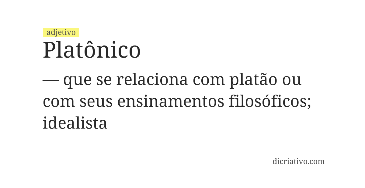 Significado de platônico