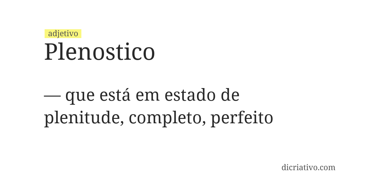 Significado de plenostico