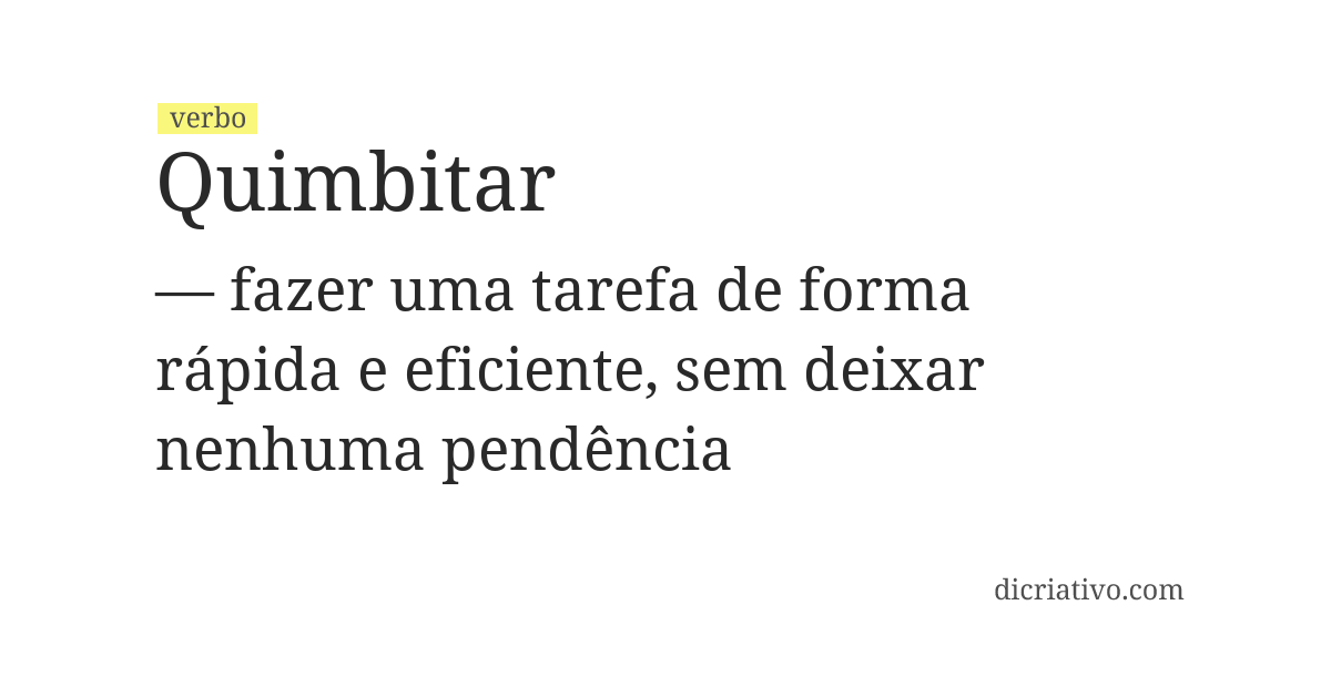 Significado de quimbitar