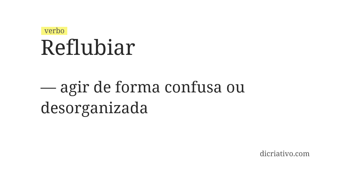 Significado de reflubiar