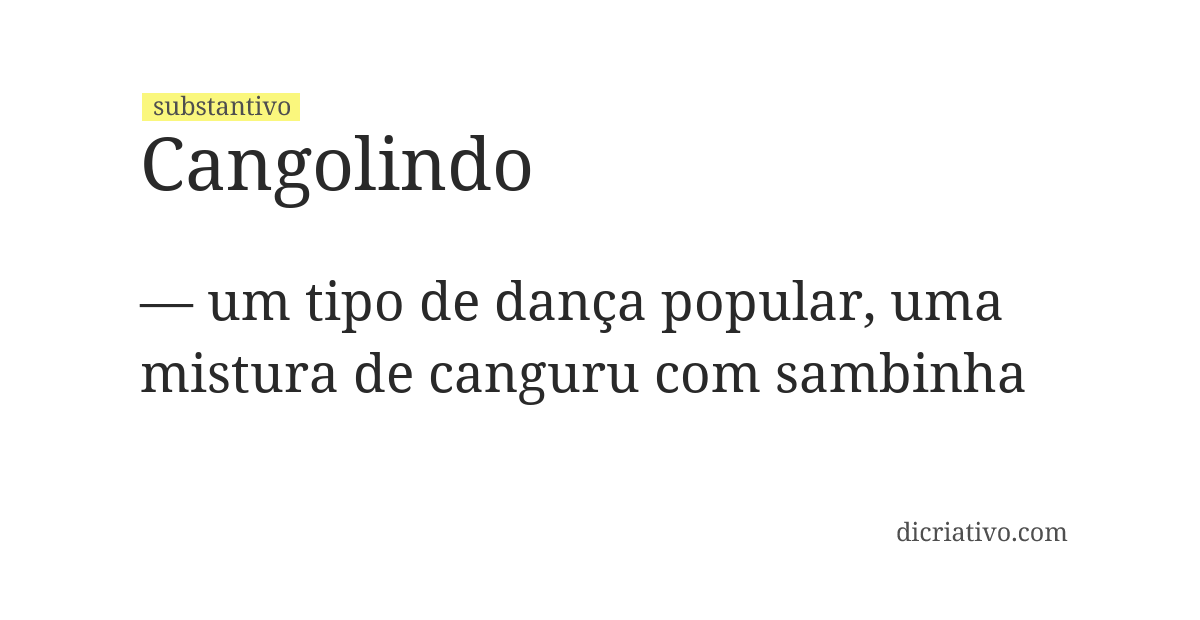Significado de cangolindo