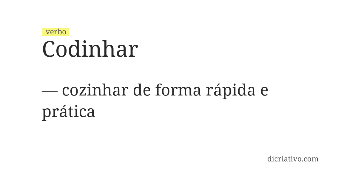 Significado de codinhar