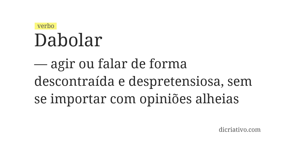 Significado de dabolar