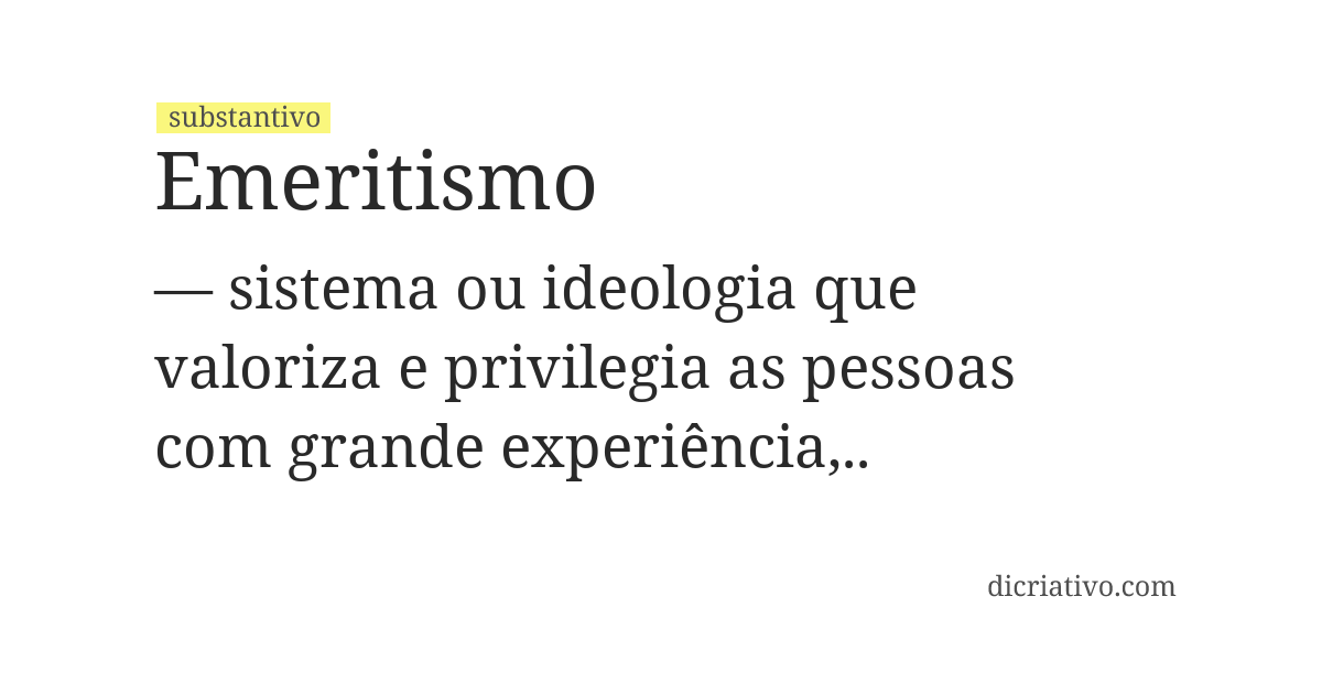 Significado de emeritismo