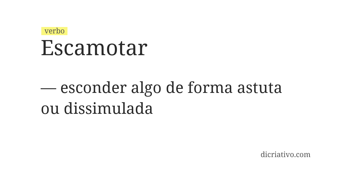 Significado de escamotar