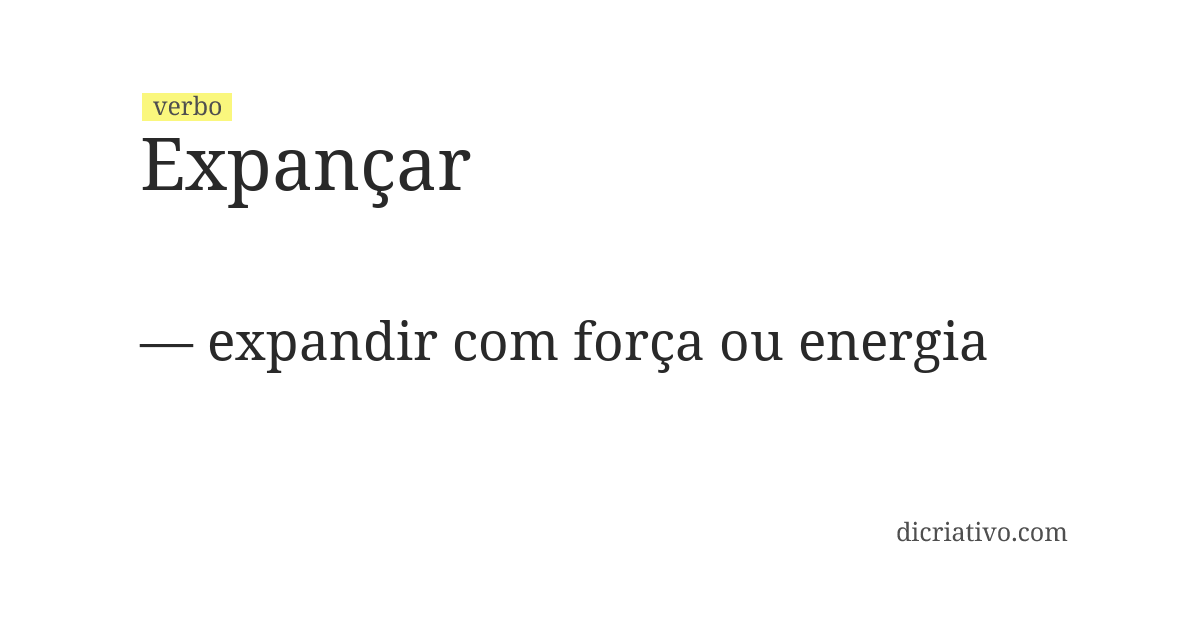 Significado de expançar