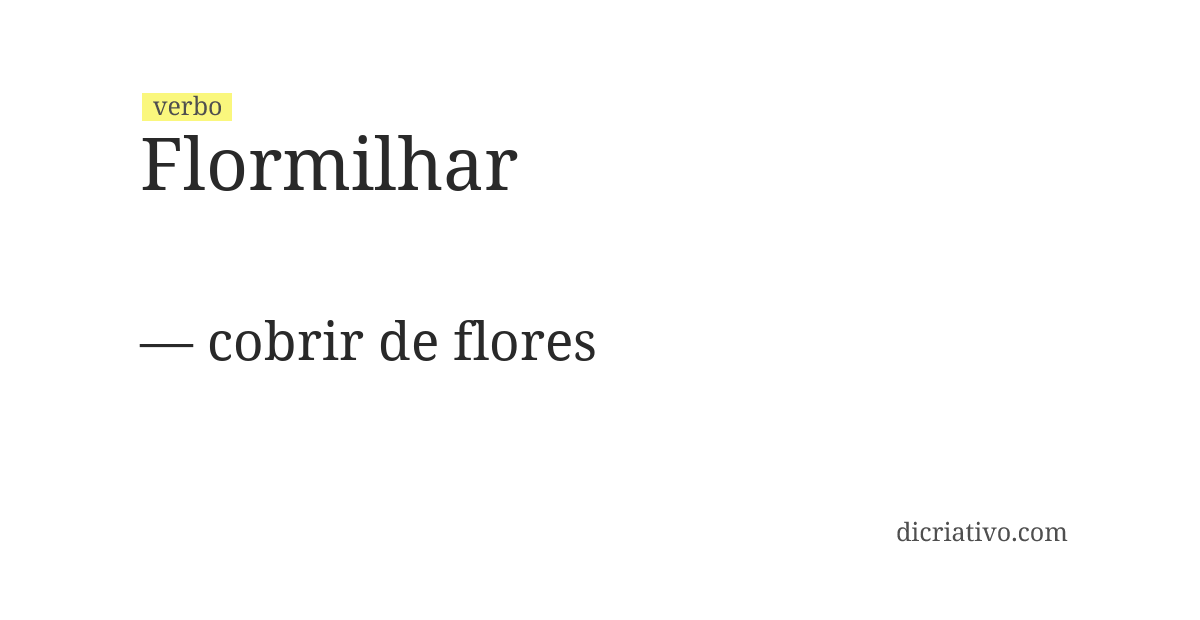 Significado de flormilhar