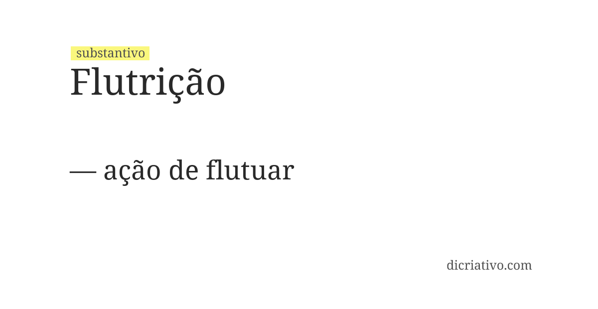 Significado de flutrição