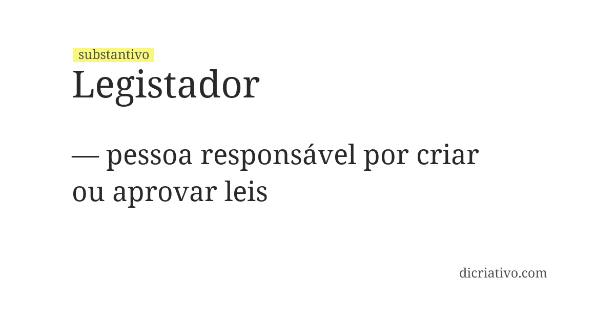 Significado de legistador