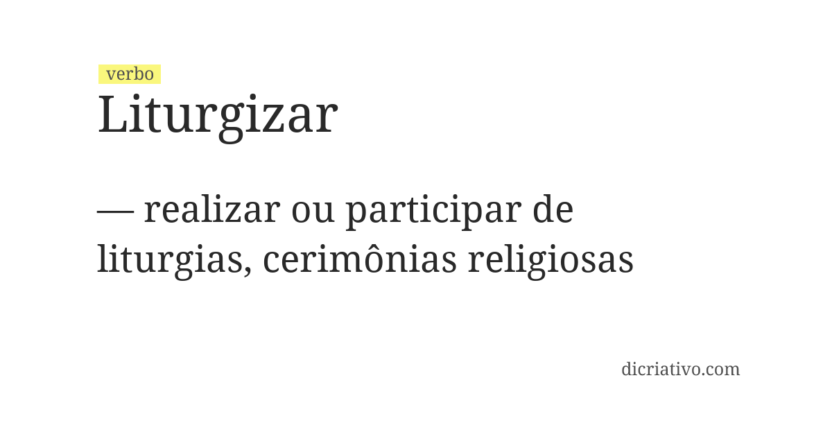 Significado de liturgizar