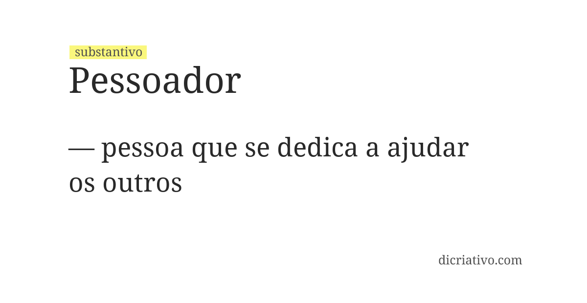 Significado de pessoador