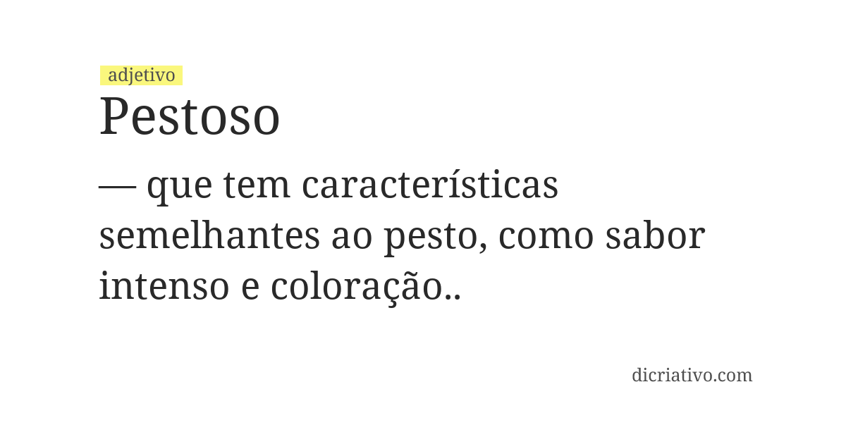 Significado de pestoso