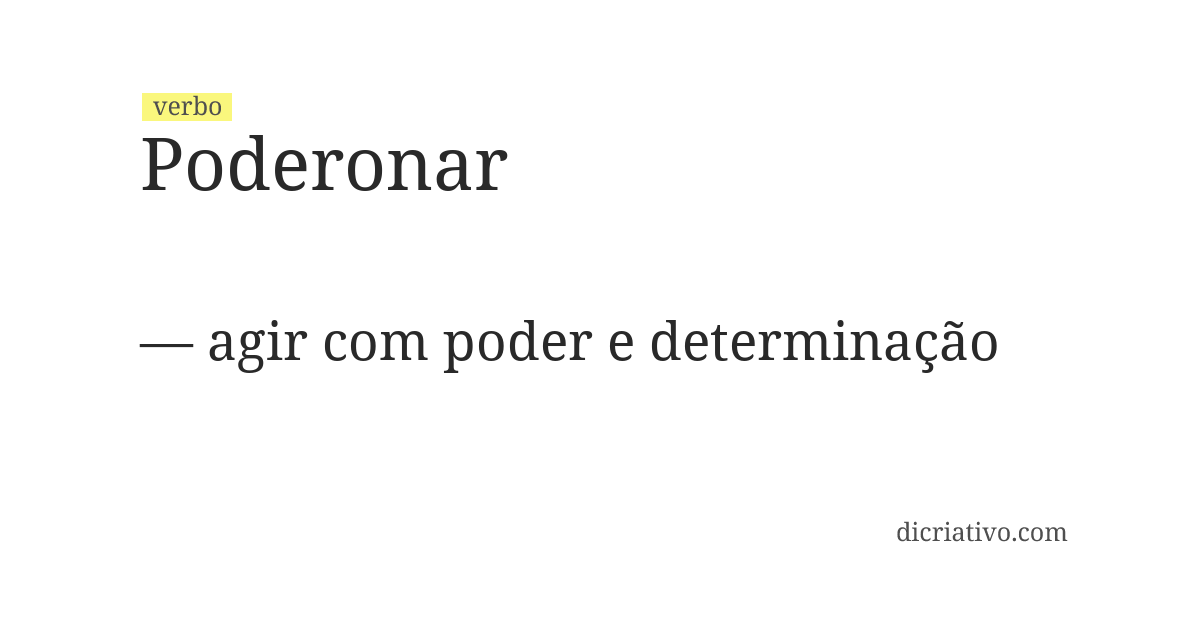 Significado de poderonar