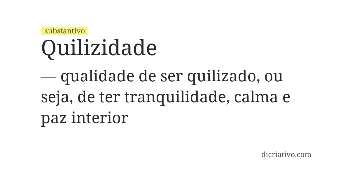 Significado de quilizidade