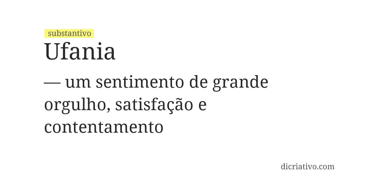 Significado de ufania