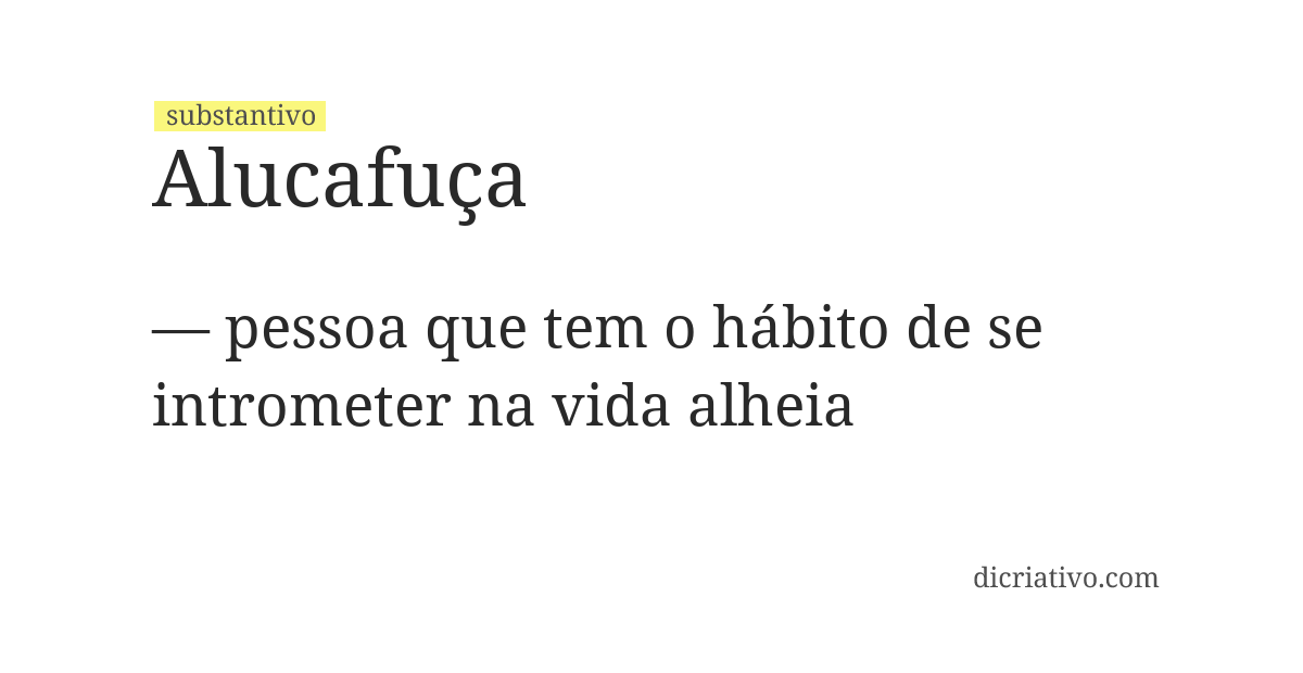 Significado de alucafuça