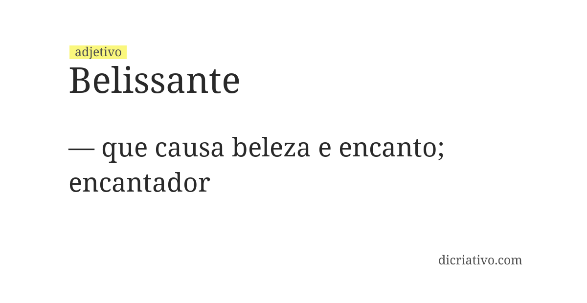 Significado de belissante