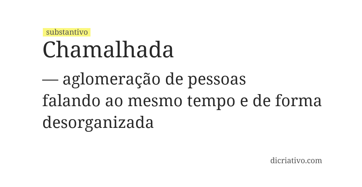 Significado de chamalhada