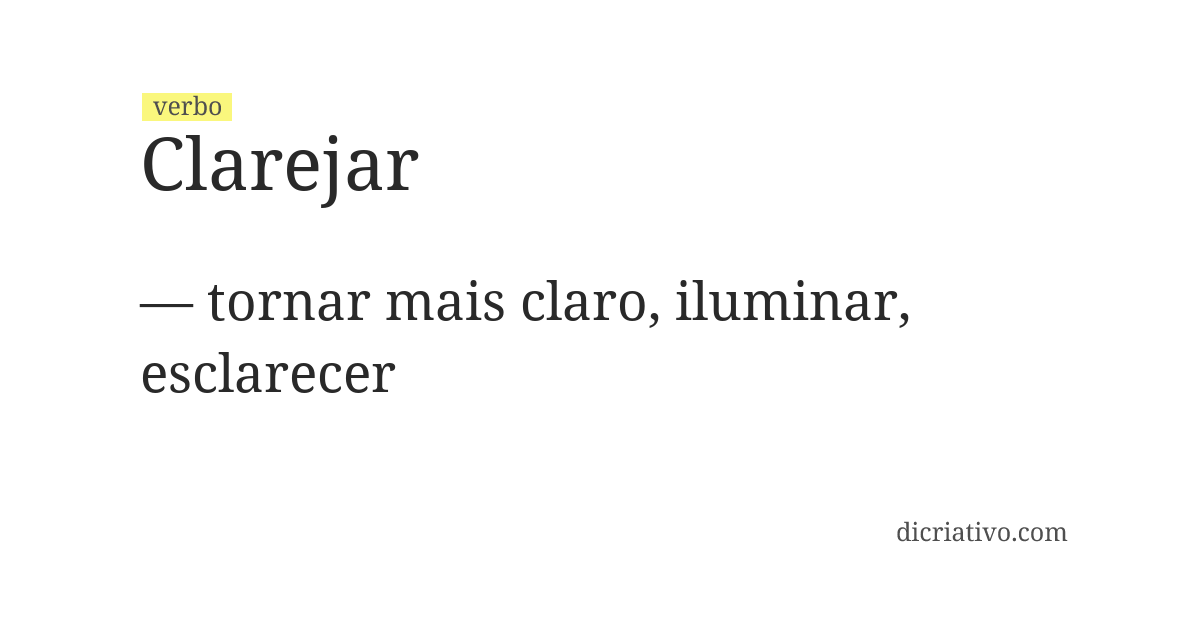 Significado de clarejar