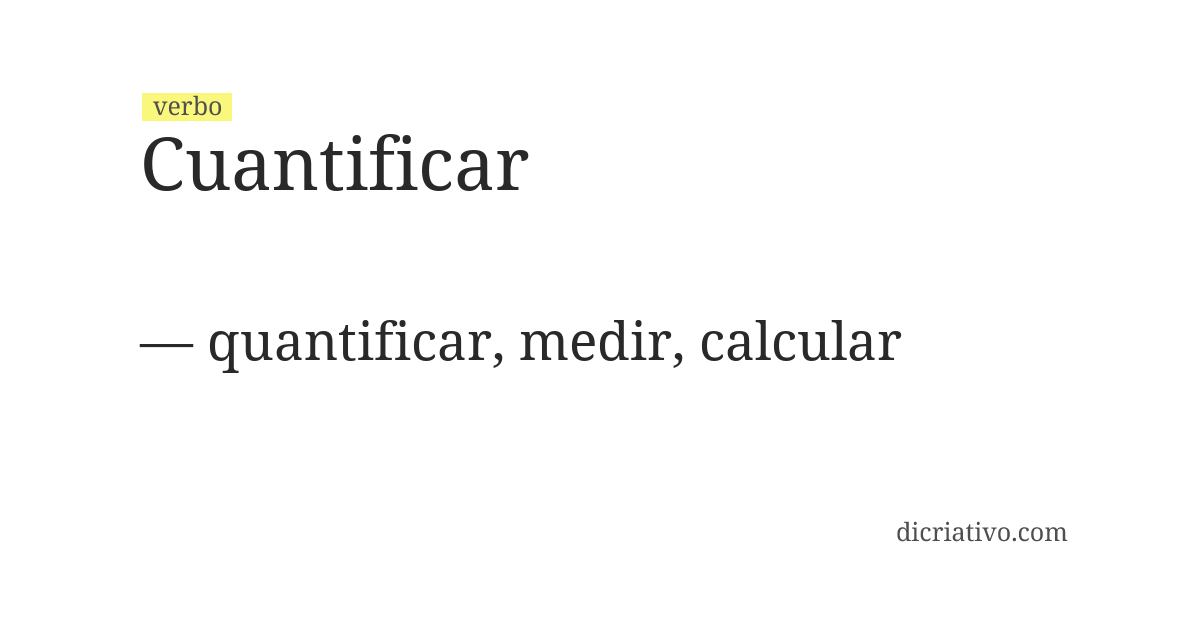 Significado de cuantificar