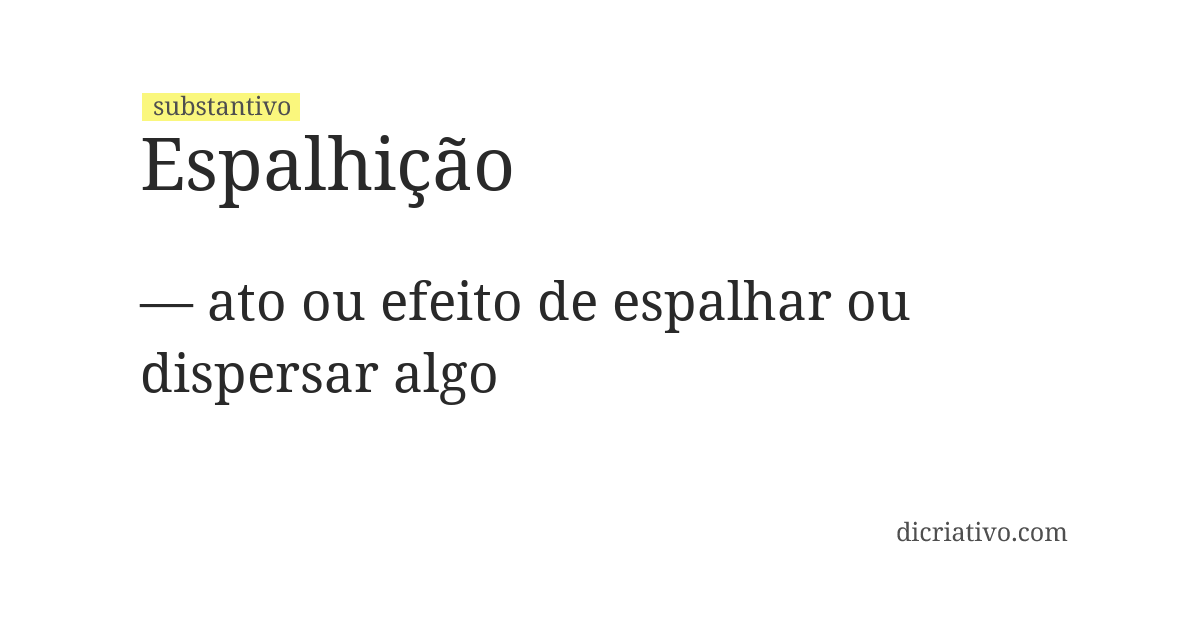 Significado de espalhição