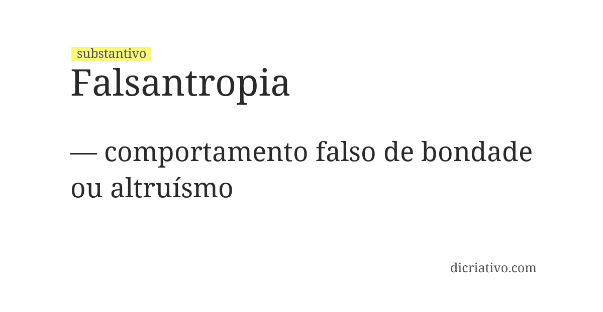 Significado de falsantropia