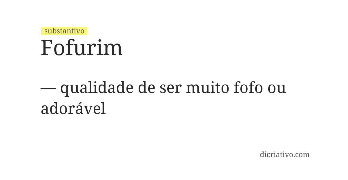 Significado de fofurim