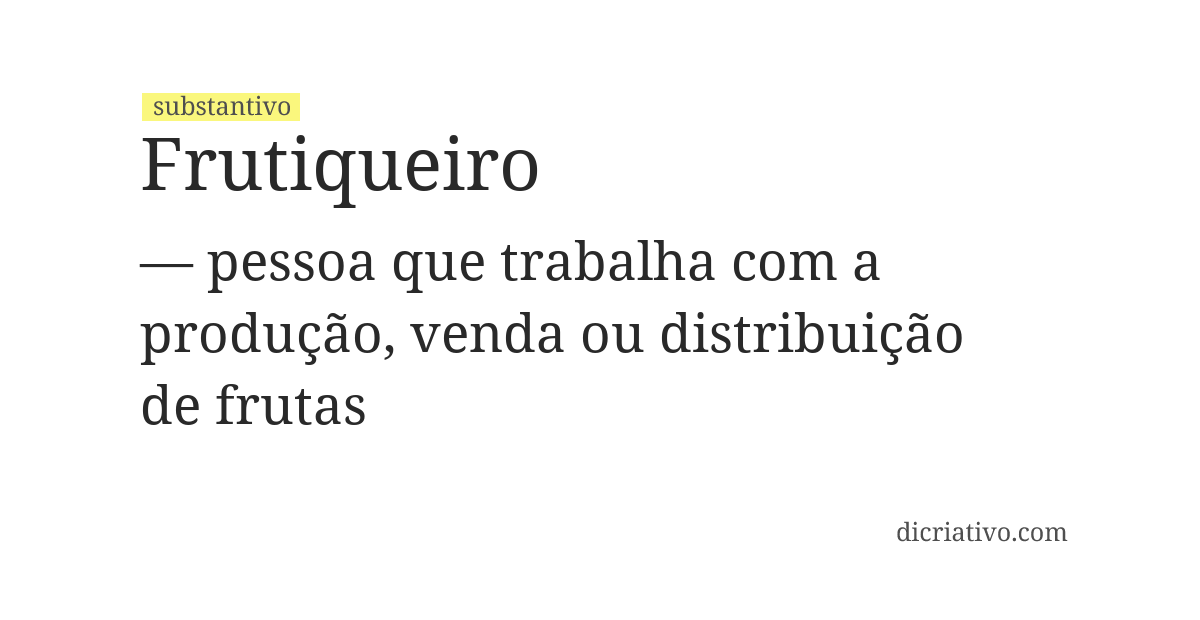 Significado de frutiqueiro