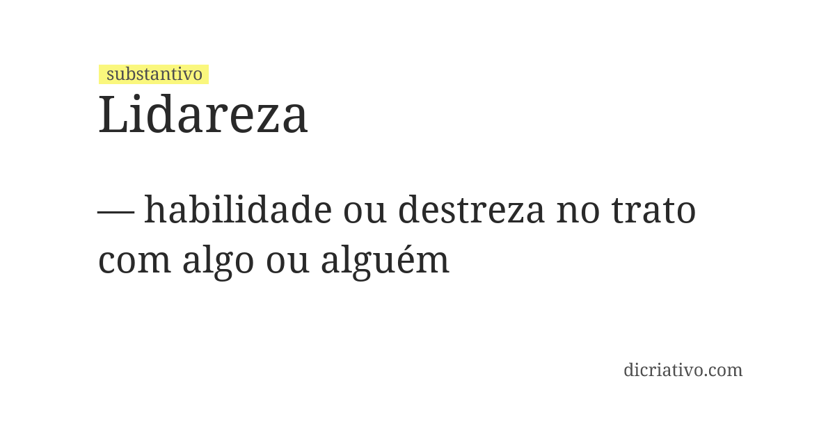 Significado de lidareza