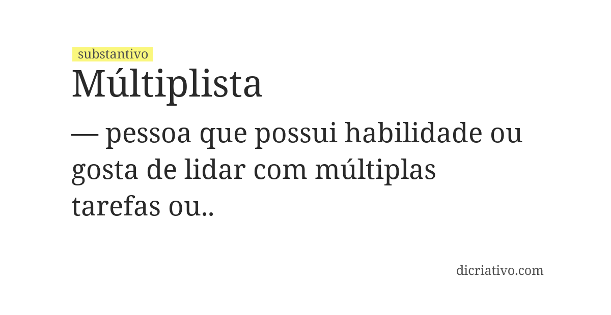 Significado de múltiplista