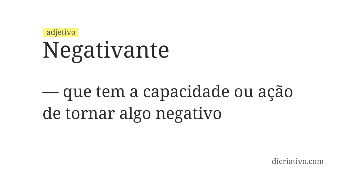 Significado de negativante