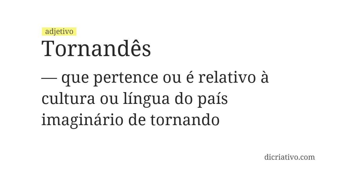 Significado de tornandês
