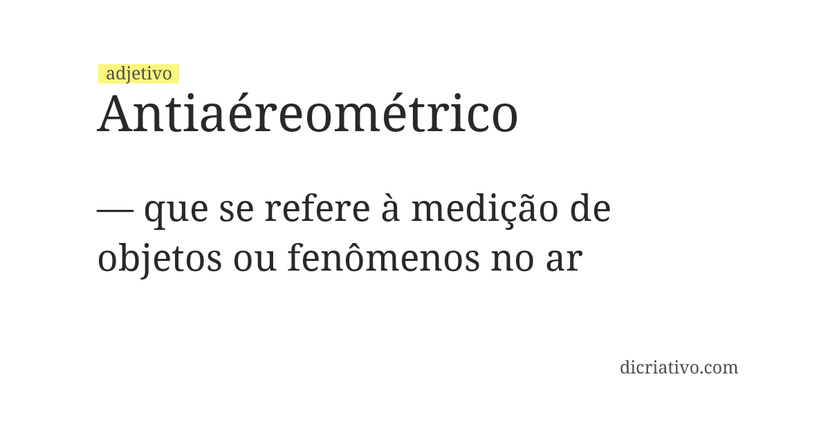 Significado de antiaéreométrico