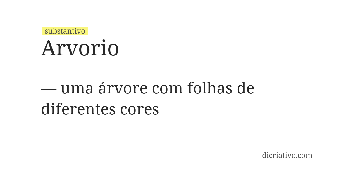 Significado de arvorio
