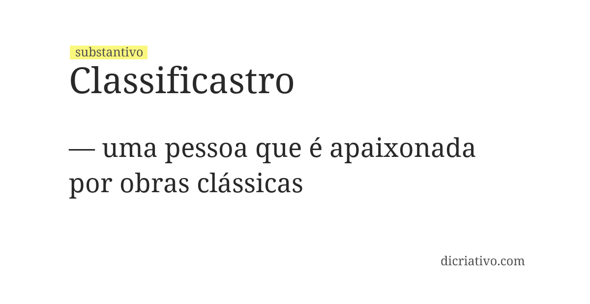 Significado de classificastro