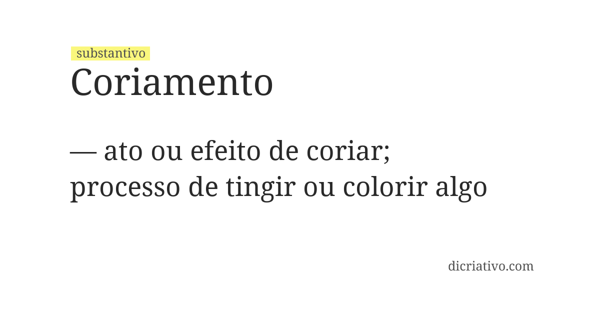 Significado de coriamento