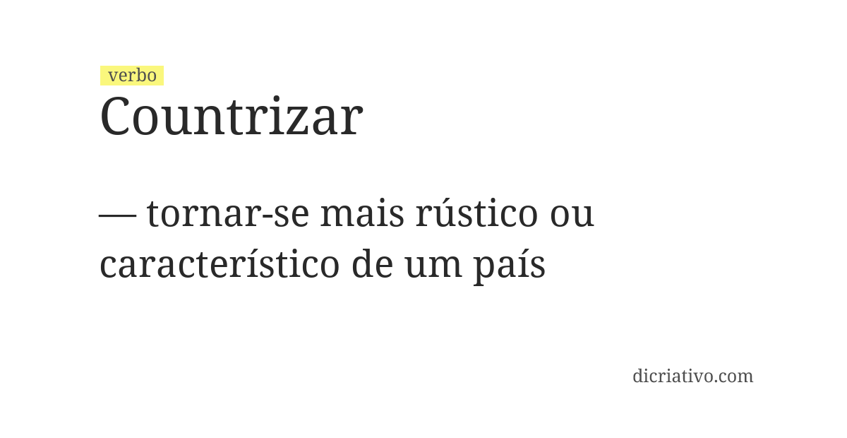 Significado de countrizar