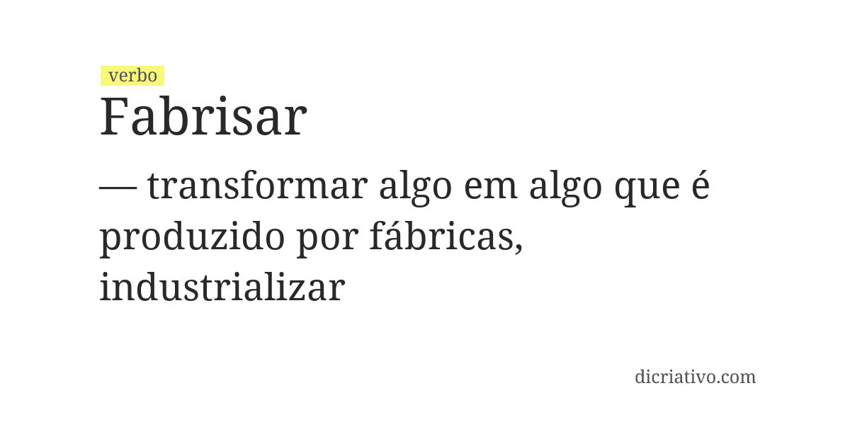Significado de fabrisar